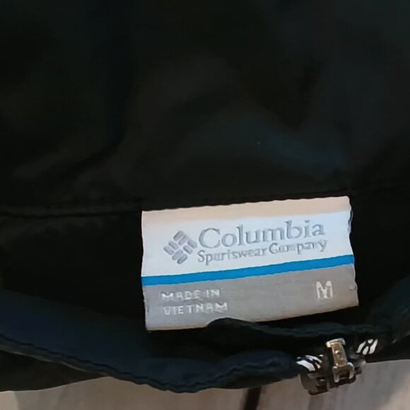 Columbia Womens Black Zip Up Hooded Light Rain Coat Hideaway Light Wind Jacket - Picture 7 of 13